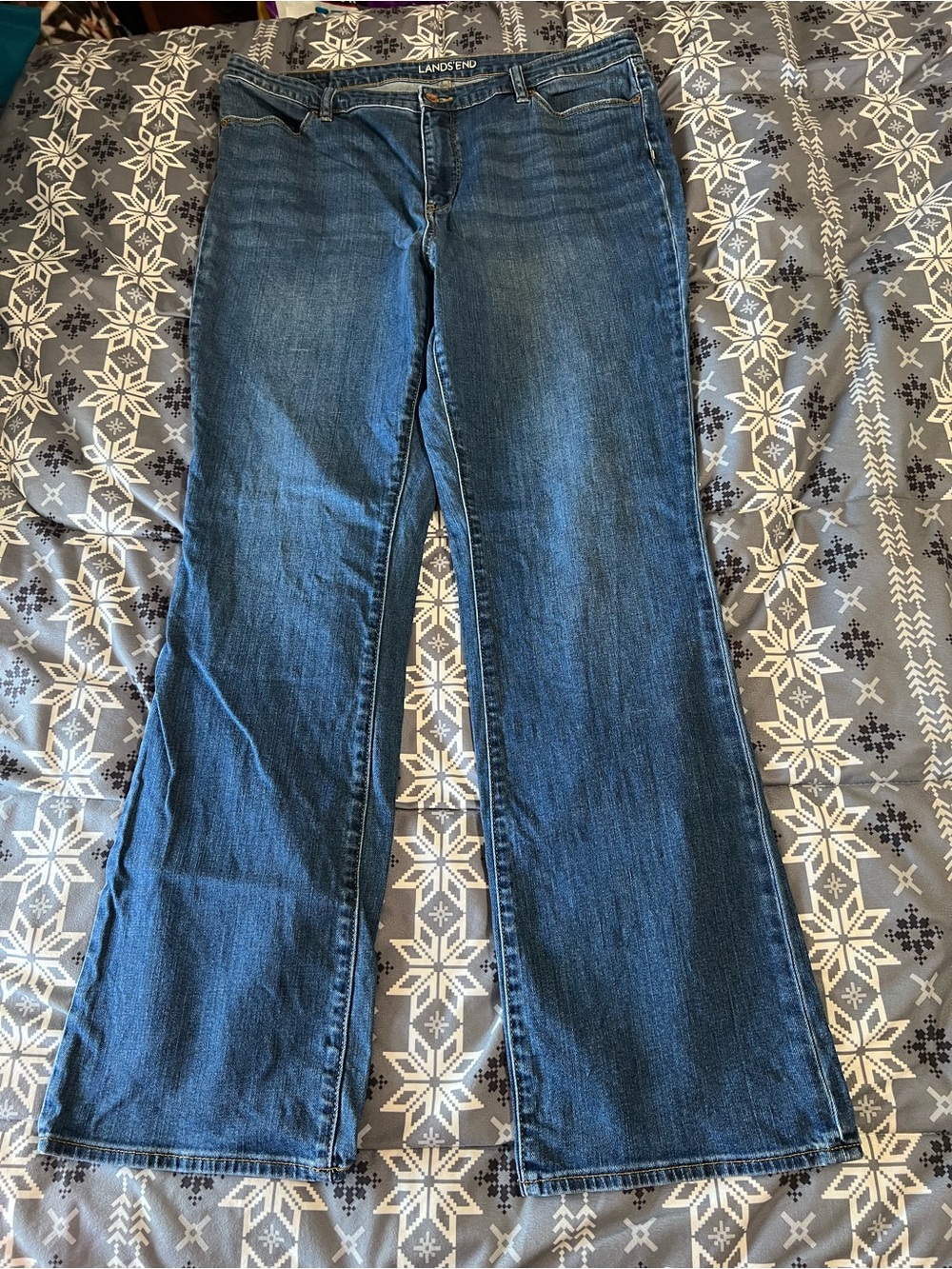 Lands' End Dark Blue Flare Jeans